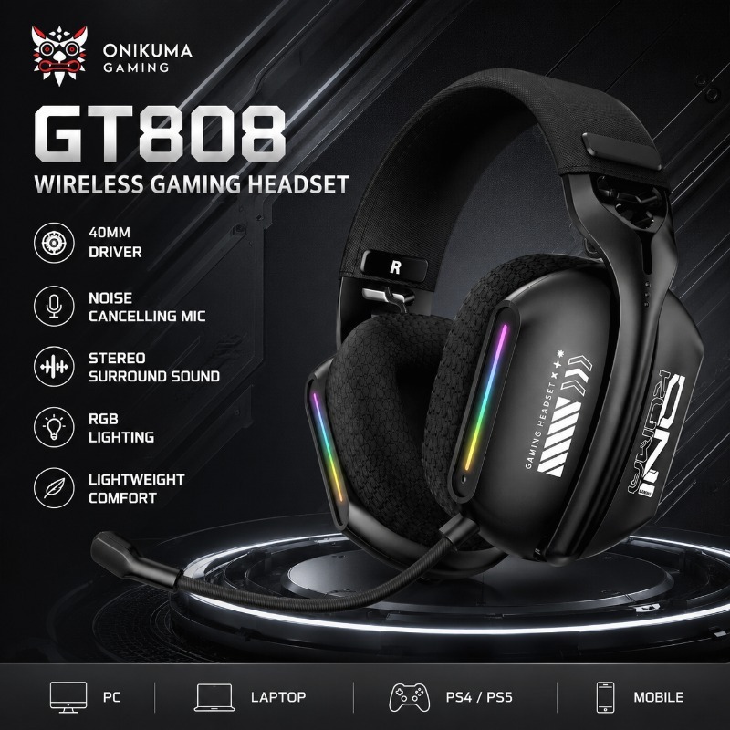 Gaming Console Apple - Fone de Ouvido Gamer ONIKUMA GT808
