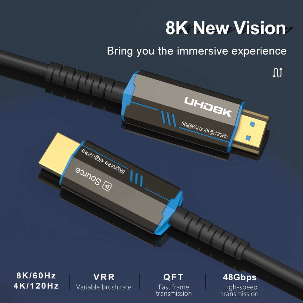 Cabo Óptico HDMI 2.1 48Gbps 4K - Hdmi Cable 2.1 avaliação e preço