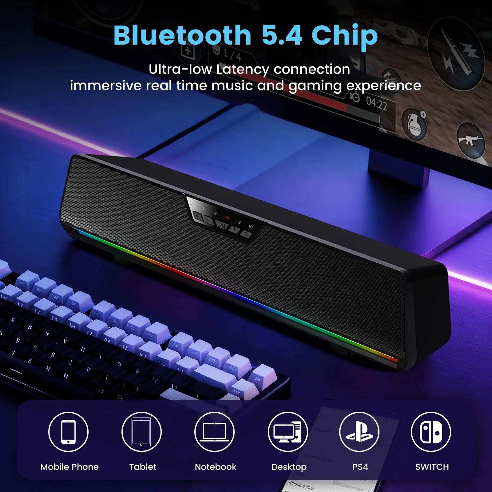 Barra de Som Gamer GS6 Pro 7.1 - Gaming Console Apple avaliação e preço