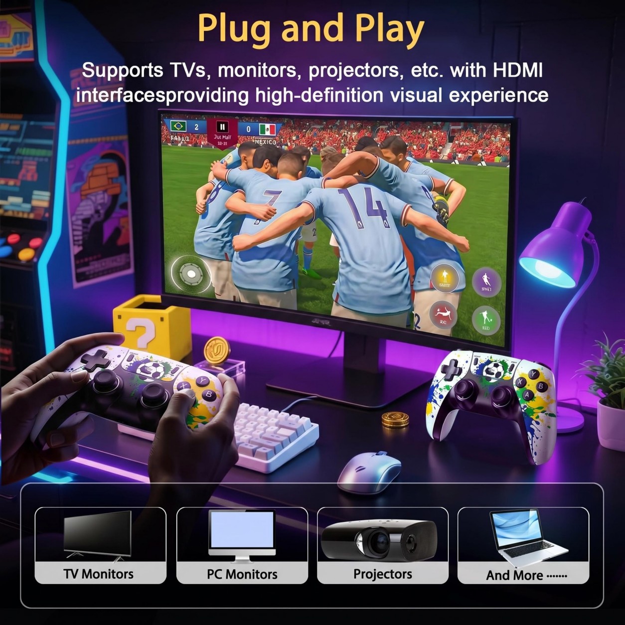 Controle Sem Fio com Padrão de - Gaming Console Kids avaliação e preço